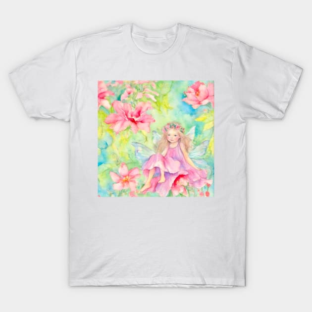 Garden fairy, watercolor painting T-Shirt by SophieClimaArt